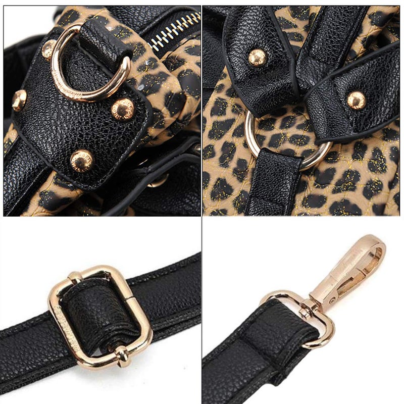 ChikencallÂ® Leopard Print Handbag Hobo Style Purse PU Leather Shoulder Bag for Women With Tassel Sequins - Image 5